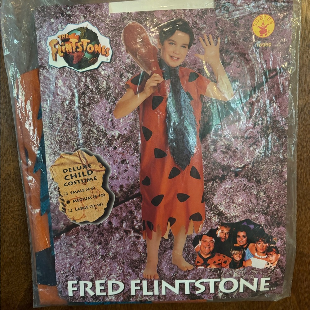 Kids Halloween costume vintage new in bag Fred Flintstone medium 8/10